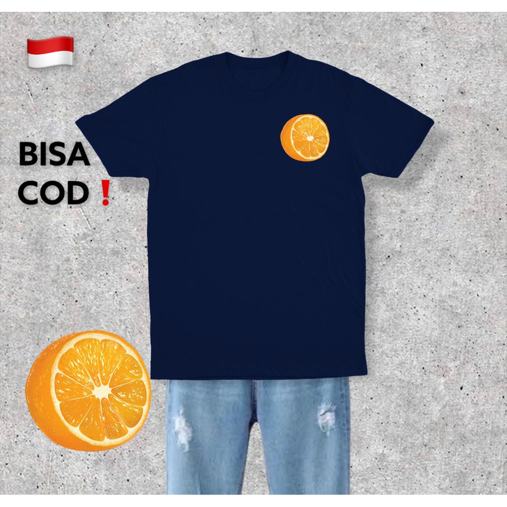 Kaos Baju Pria Wanita Jeruk Orange Printing Custom Distro Oversize Jumbo