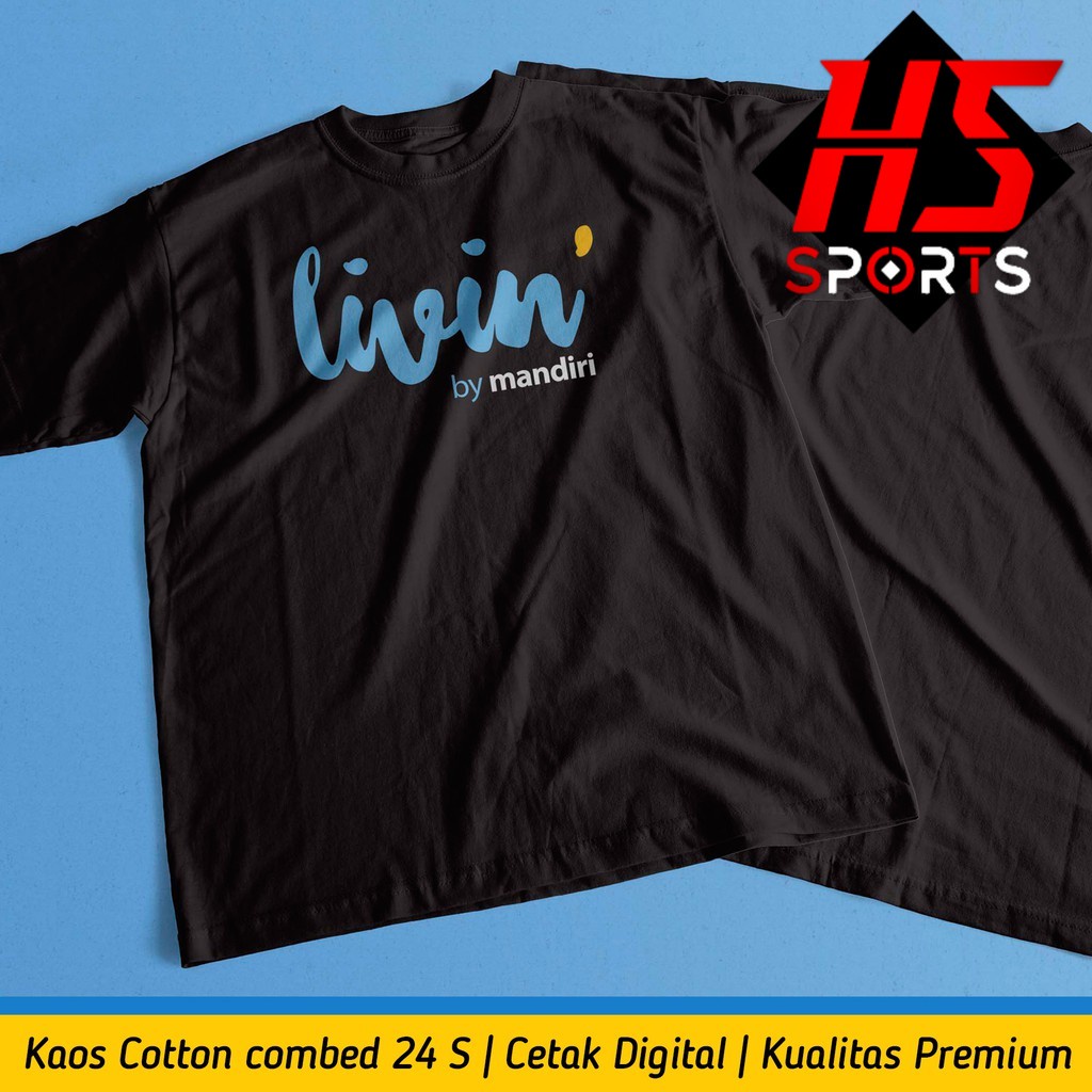 Kaos Livin by Mandiri  - DEPAN GAMBAR BESAR - kaos  LIVIN MANDIRI - Baju bank mandiri terbaru