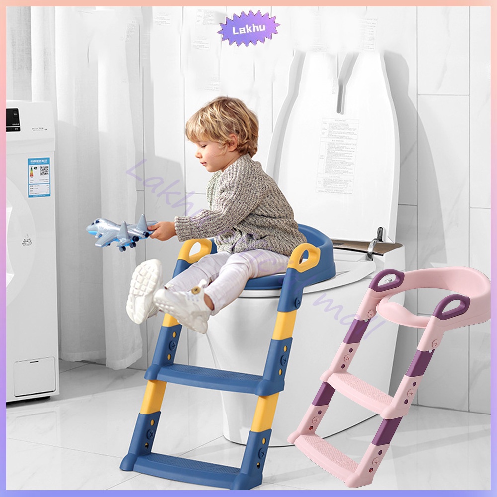 Lakhu Kloset Bayi Dudukan Toilet Tangga Anak Ring Closet With Ladder Baby Potty Seat