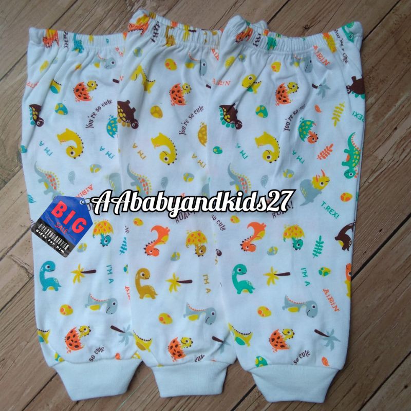 3PC AIRIN CELANA BAYI PANJANG NEWBORN MOTIF PRINT LEMBUT DAN SNI