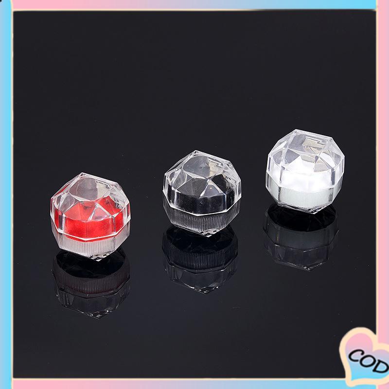 COD❤️ Kotak Cincin Mini Kotak Perhiasan Plastik Stud Earrings Cincin Kalung Perhiasan Kotak Kemasan Kotak Display-A.one