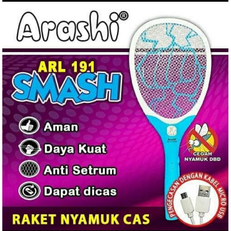 Raket Nyamuk MITSUI ARL 191 SMASH -Rechargeable-Plus Senter Led-ARL91