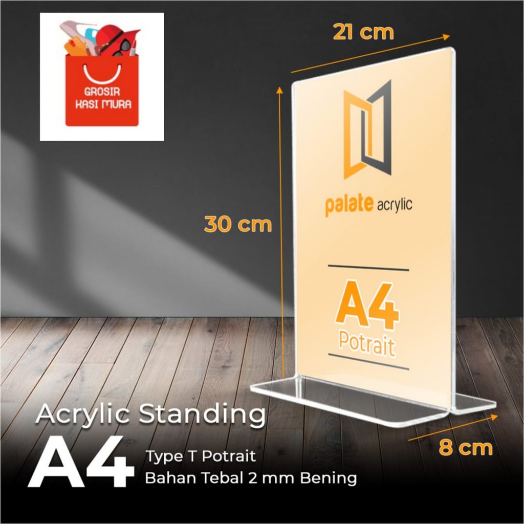 

acrylic tent holder / akrilik tent card A4 tempat brosur Meja