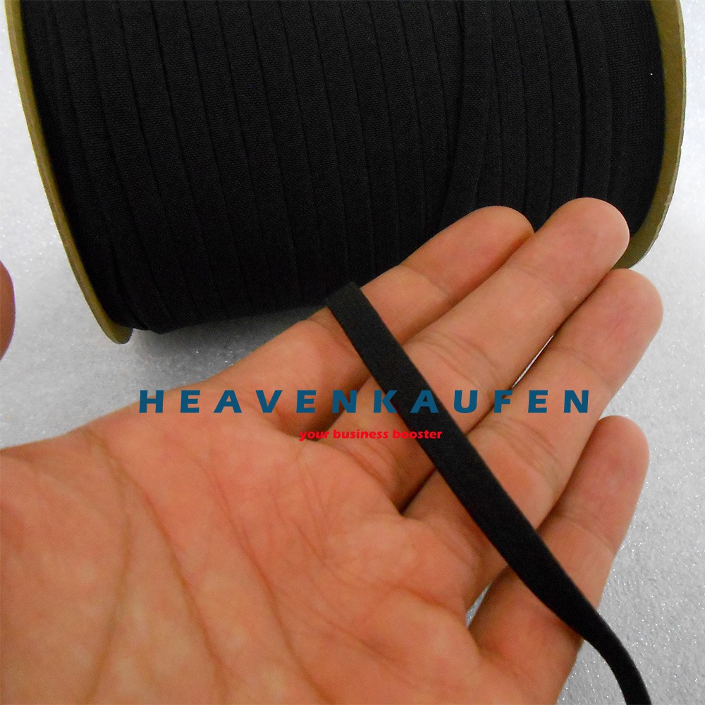 Elastis Elastic Lebar 6 mm Tebal 1 mm Warna Hitam Merek Fitto Harga Per Meter