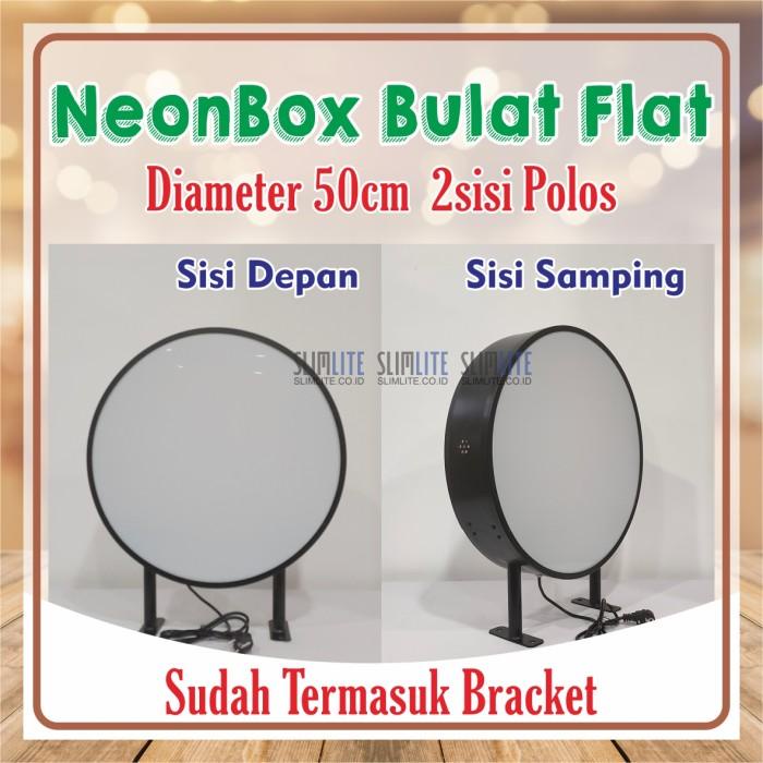 NeonBox Bulat Flat Diameter 50cm 2sisi (POLOS) Best Seller