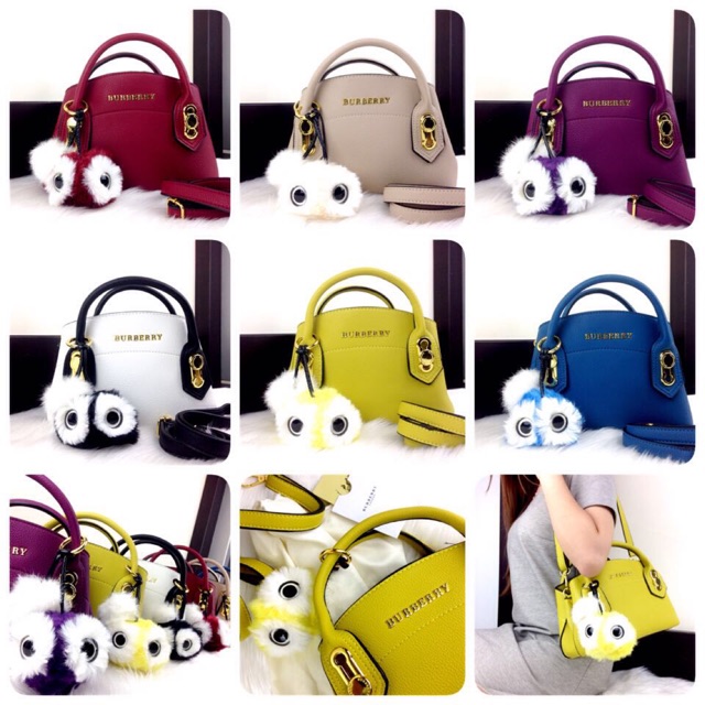 TAS BURBERRY Cambridge Top Handle with Monster Fur Charm SS19 #1682 QUALITY PLATINUM 1:1 Like ORI