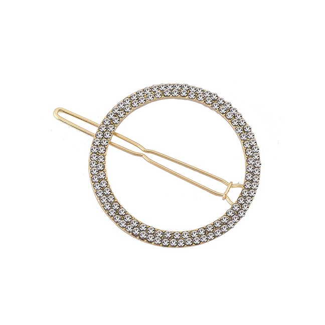 LRC Jepit Rambut Fashion Alloy Round Diamond Hair Clip F4255X