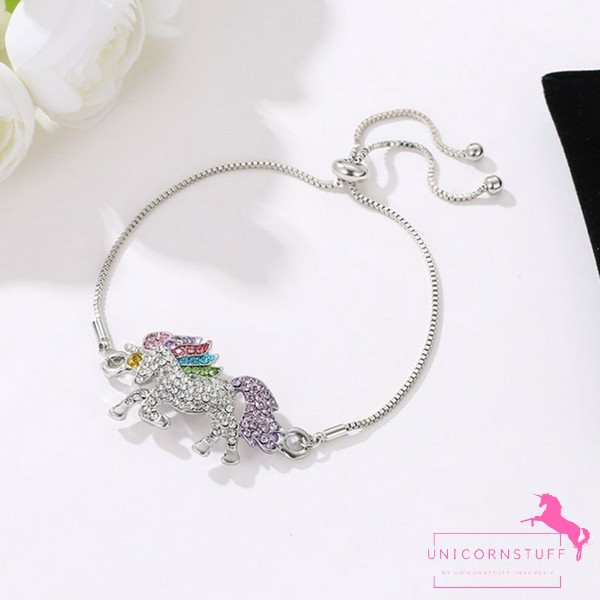 Gelang Unicorn Mutiara Gold Silver Diamond Anak Dewasa Korea