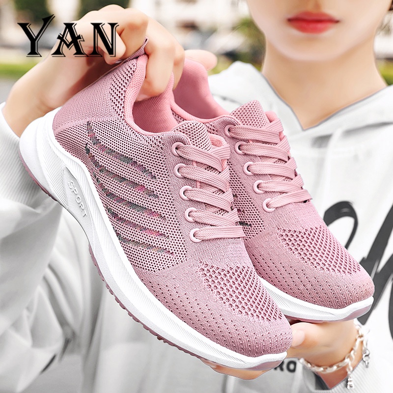 YAN Sepatu Sneakers Wanita Sepatu Olahraga Wanita Bernapas