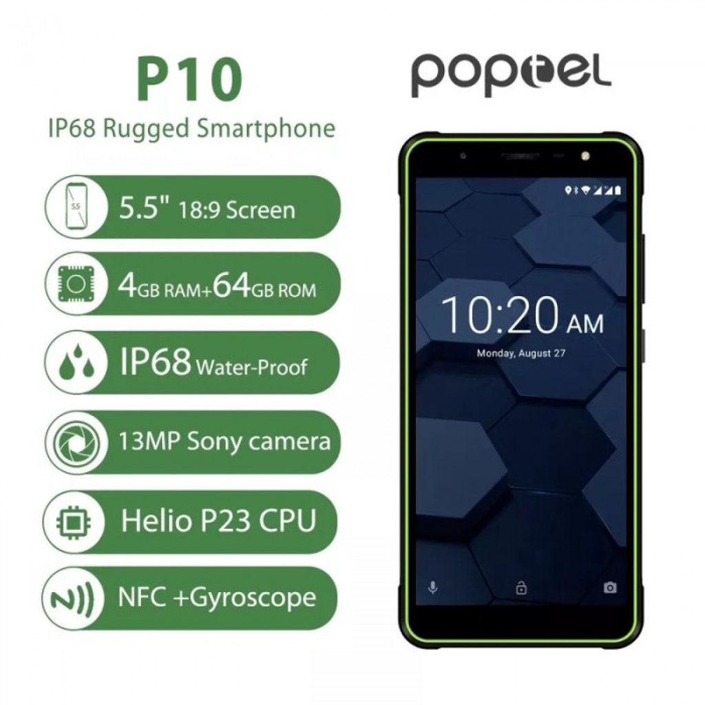 Poptel P10 4GB/64GB Global NFC HP Oudoor