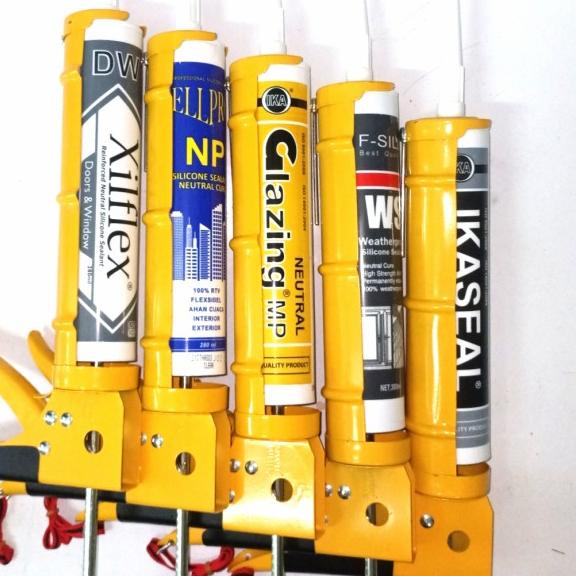 

♗ PAKET GUN+SILICONE SEALANT NETRAL /NON ASAM OUT DOOR IN DOOR USE - GUN YLW + CLEAR ➯