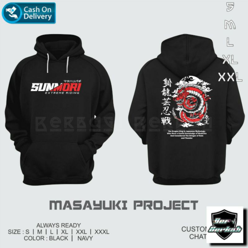 Hoodie Sunmori Naga Jepang Style | Jaket Hoodie Sunmori Dragon Style