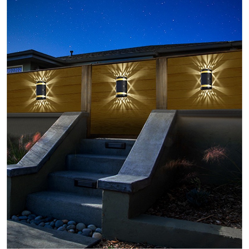 [1Pcs Outdoor solar garden lights] [Waterproof Hanging Lamp] [Wall Led Light] [Solar Fence Decorative Light]