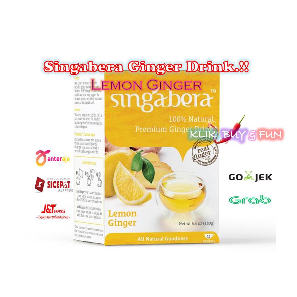 

Singabera Premium Ginger Drink - Lemon Ginger 12 Sachets