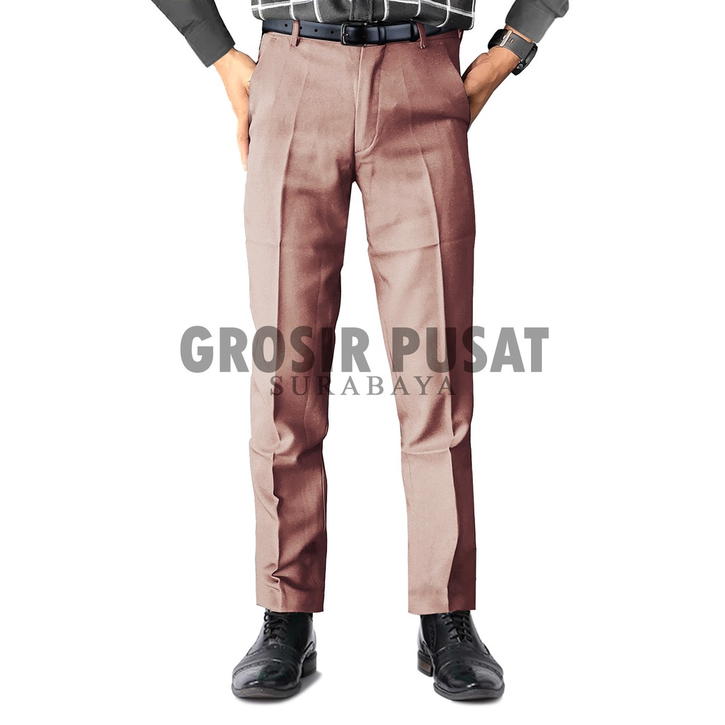 Celana Panjang Formal Slimfit Kerja Bahan Pria Kantor MOKA 27 - 38