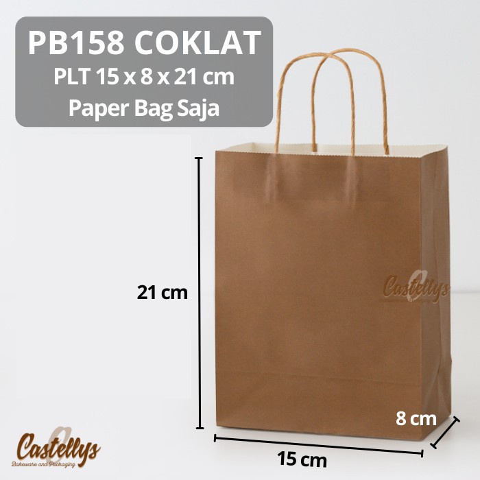 

5 Pcs Paper Goodie Bag PB158 COKELAT Packaging Kue Hampers Hadiah Kado dll