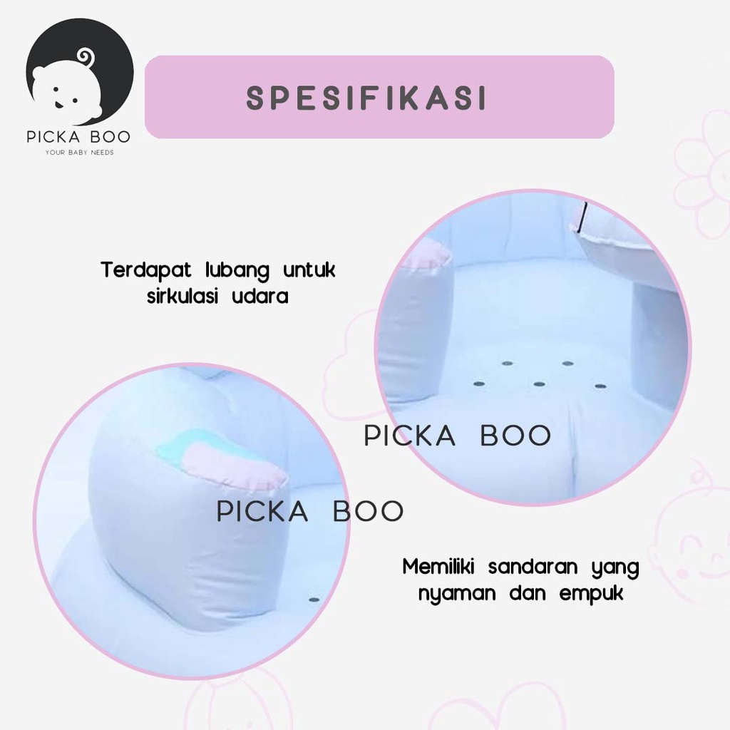 PICKA BOO Sofa Tiup Kursi Pompa Bayi Sofa Belajar Duduk Bahan PVC