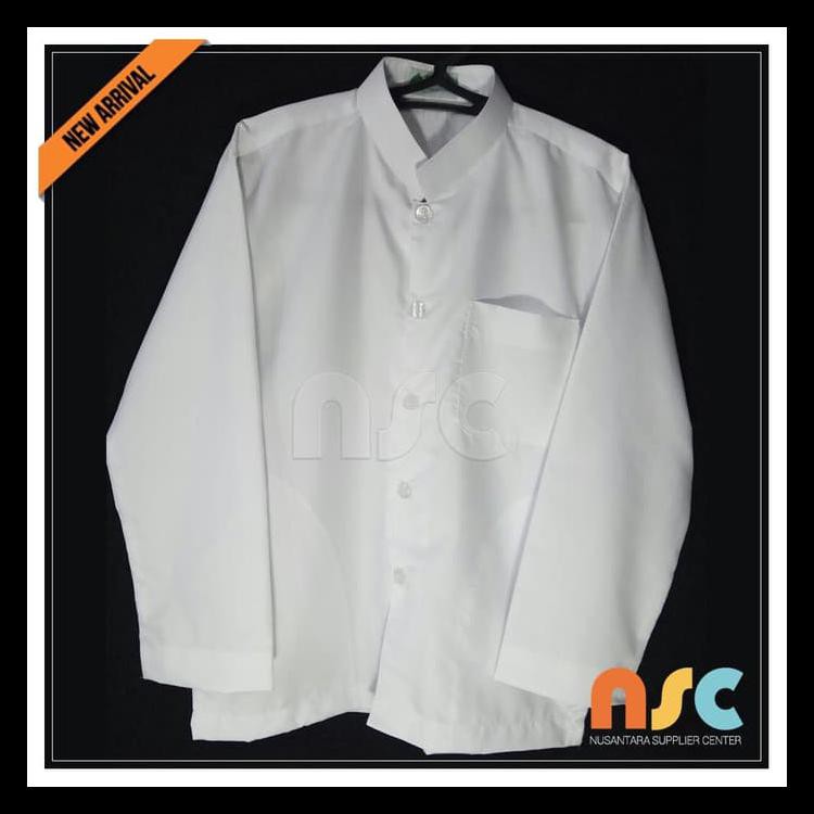 100%TERLARIS BAJU KOKO PUTIH POLOS LENGAN PANJANG UKURAN BESAR / JUMBO / BIG SIZE - BIRU MUDA, XXL