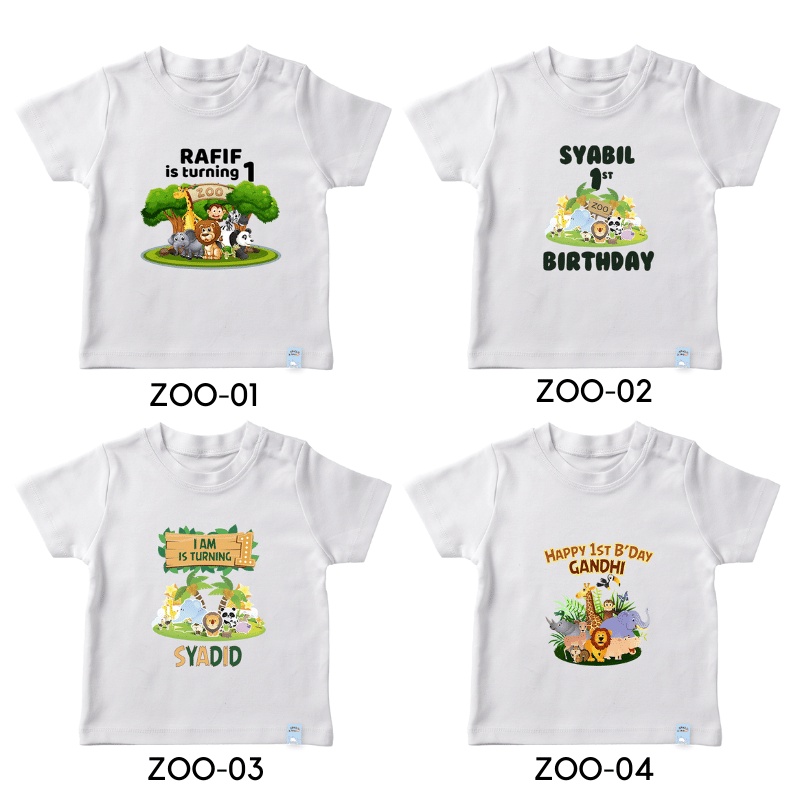 Baju Kaos Custom ULANG TAHUN ZOO Bahan Cotton Combed 30S