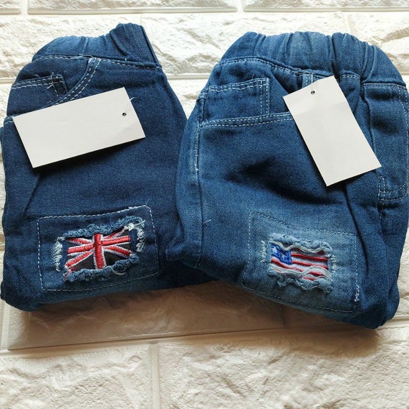 Jeans Ripped Bendera Anak laki Laki 2-7 Tahun