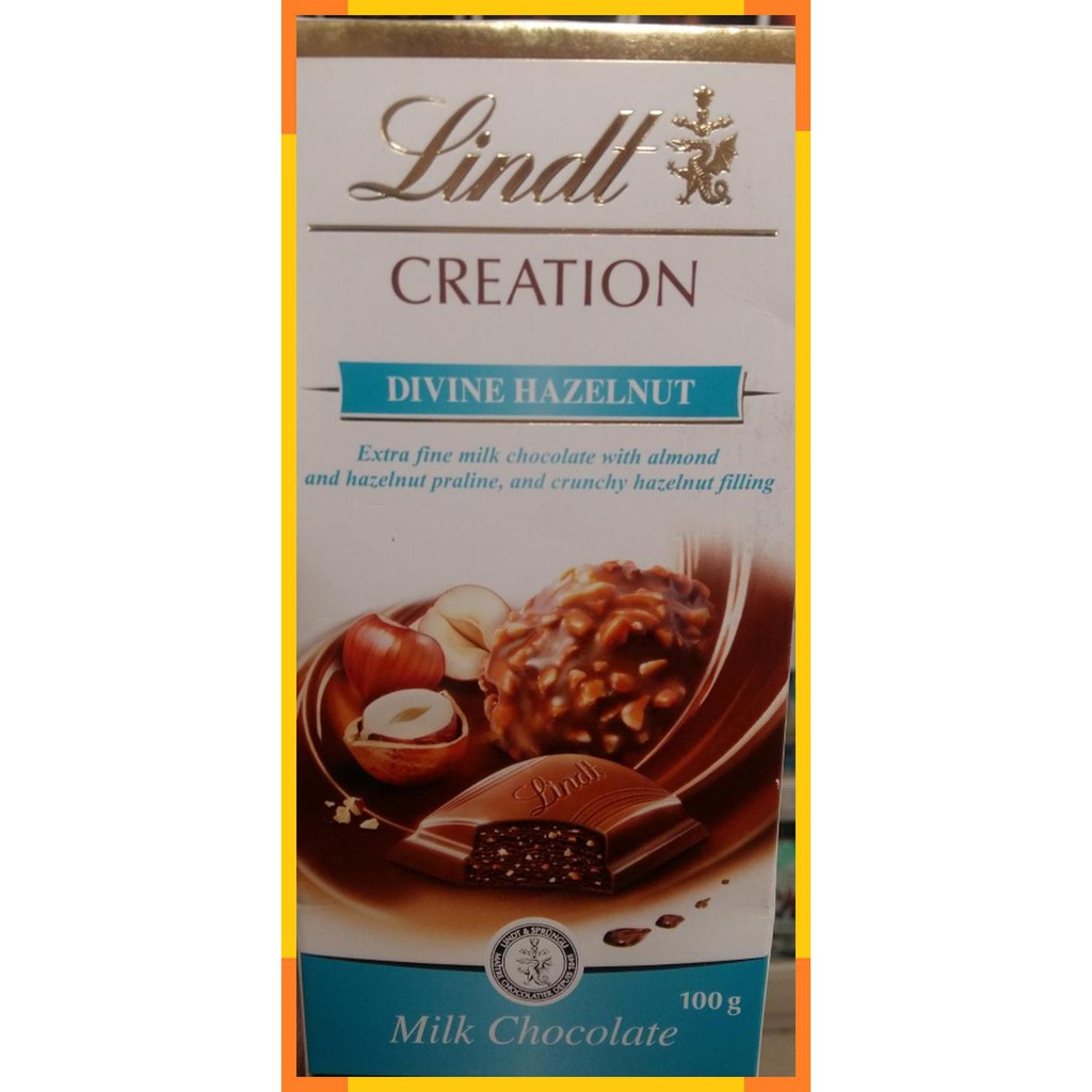 

Lindt creation | milk chocolate | divine hazelnut | 100 gram