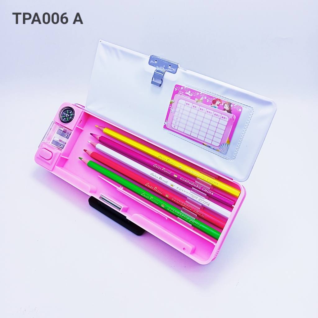 [WS] Tempat Pensil / Pencil Case Magnet Free serutan+penghapus