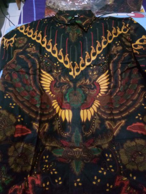 Kemeja Batik Pria Lengan Panjang Motif Burung Kembar Termurah