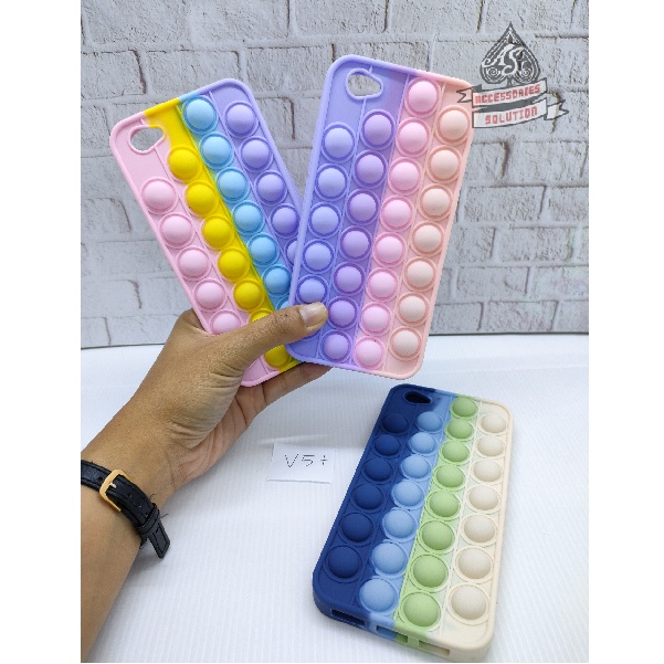 SILICONE CASE POP IT VIVO V5 PLUS X9 - CASE PENGHILANG STRESS PUSH IT BUBBLE CASE RAINBOW