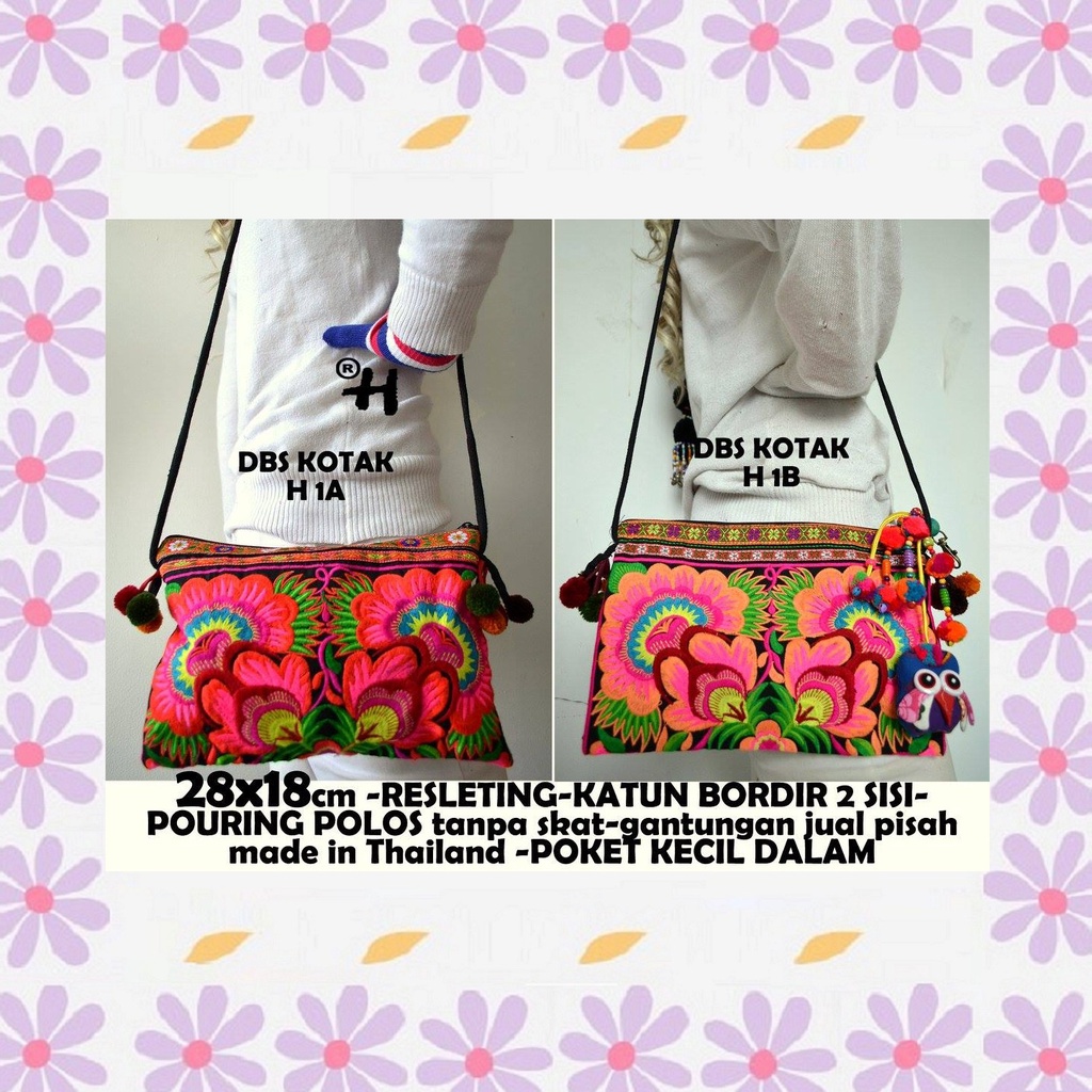 Tas Etnik Selempang Wanita Murah Bordir Import Bangkok Thailand
