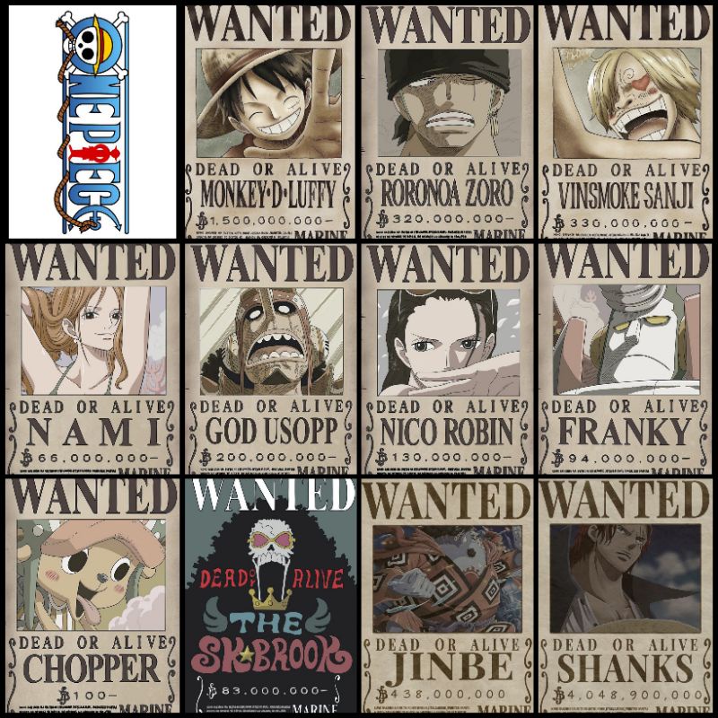 Poster Baunty Creuw Topi Jerami One Piece 12pcs