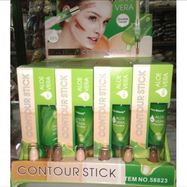 [Per Pc] Kissbeauty Contour Stick Aloe Vera Hijau 2in1