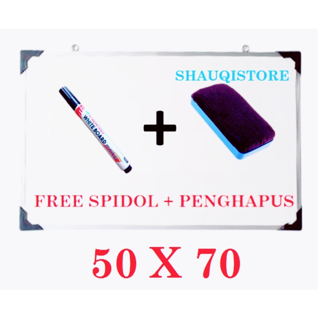 

Papan Tulis Whiteboard / Blackboard Spidol dan Kapur ukuran 50X70 (FREE SPIDOL DAN PENGHAPUS)