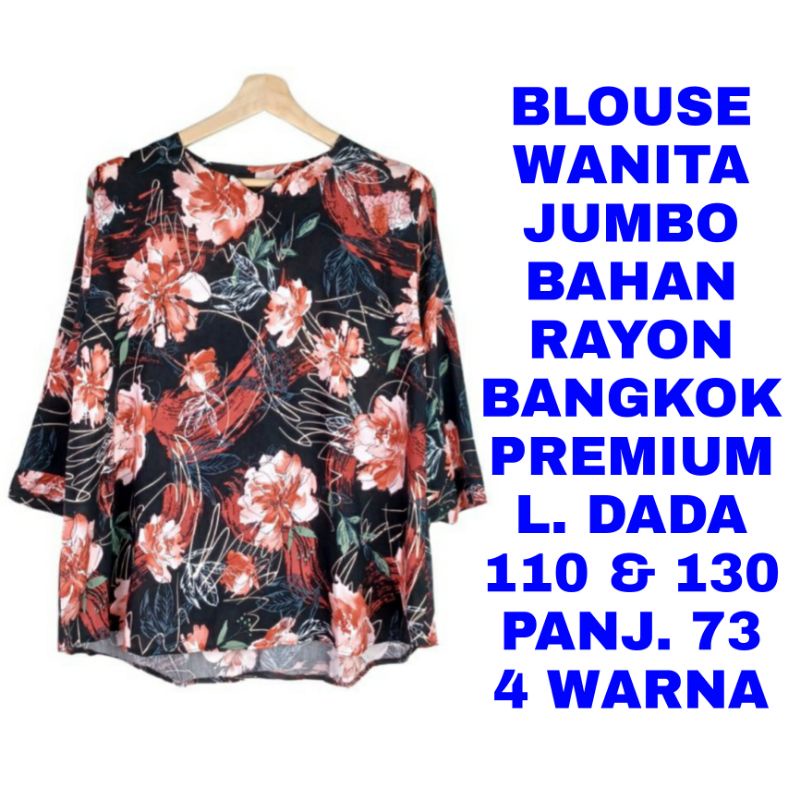 WK BLOUSE WANITA JUMBO BAJU ATASAN BIG SISE CASUAL SANTAI LD 110 LD 130