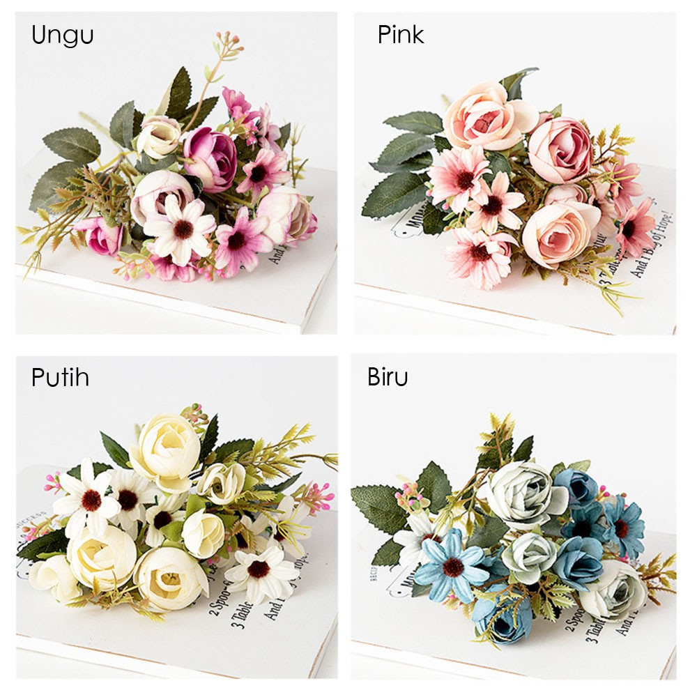 HAPPY TIME BUNGA PLASTIK ROSE PEARL BUD BUNGA MAWAR HIAS PLASTIC ARTIFICIAL BUNGA ARTIFISIAL MURAH