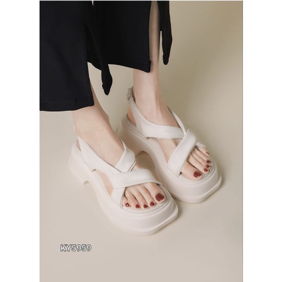 E SANDALS SLOP WEDGES BOTTOM SLOP HIKS KOREA KY5959