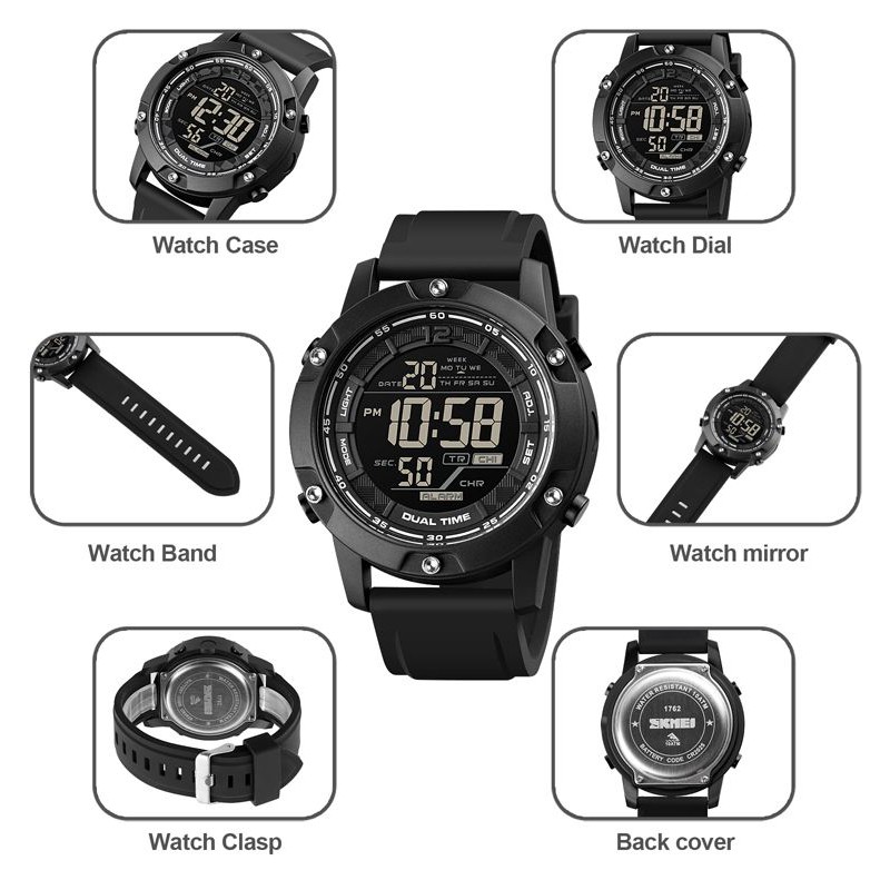 SKMEI 1762 Jam Tangan Pria Digital Anti Air 10 Bar WATCHKITE WKOS