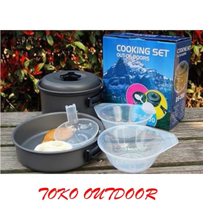 Nesting Cooking Ds-200 Isi 2 Set Panci Portable Alat Masak Camping