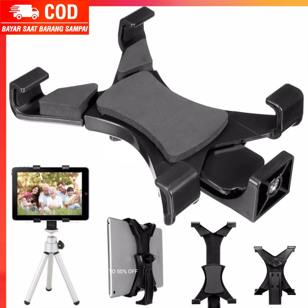 (100% BARANG ORI) Universal Tablet Holder Mount 1/4 Screw Bracket Tripod - VTM4-ALX-1