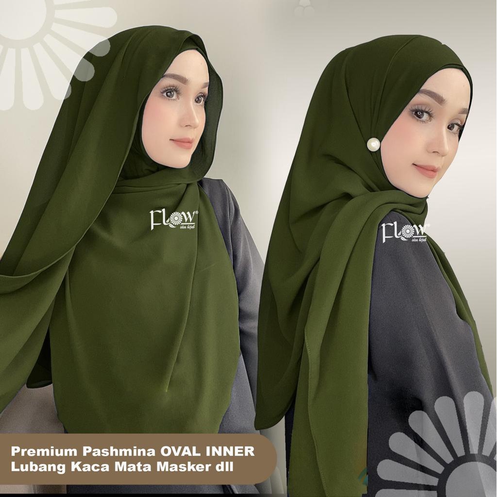 Hijab Pashmina oval ori flow hijab