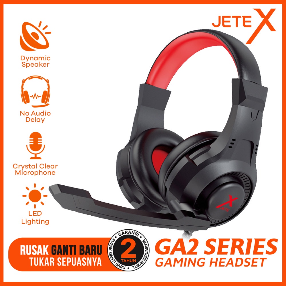 JETE X Gaming Series Headset Gaming | Headphone Gaming  Noise Cancelling JETEX GA2 - Garansi Resmi 2 Tahun