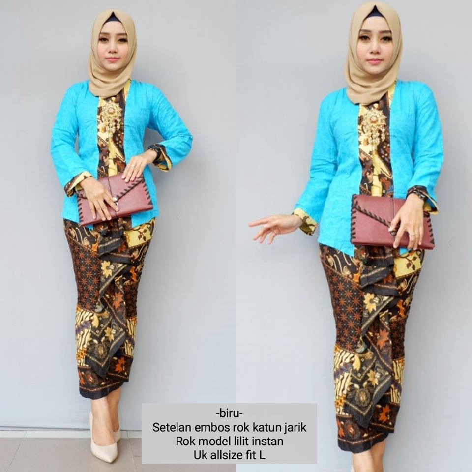 GB 282 setelan kebaya batik - Setelan kutubaru dan rok