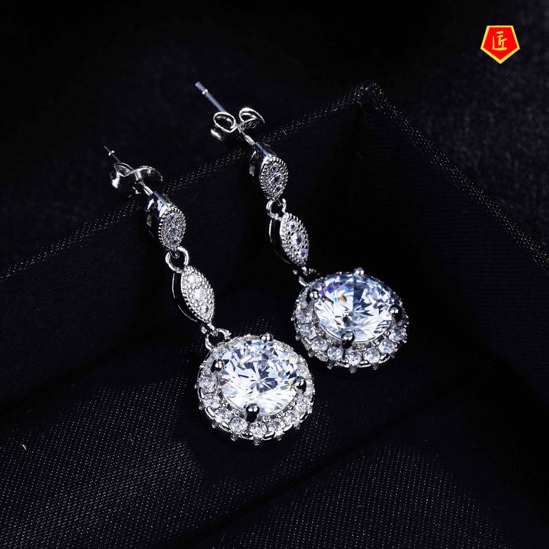 [Ready Stock]925 Silver Simple Classic Moissanite Stud Earrings