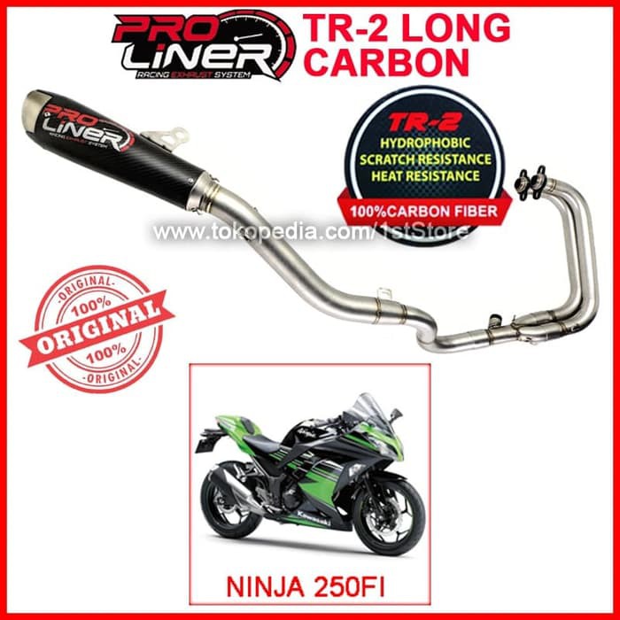 qws171 Original Proliner TR 2 Carbon Long Ninja 250 FI Knalpot Ori TR2