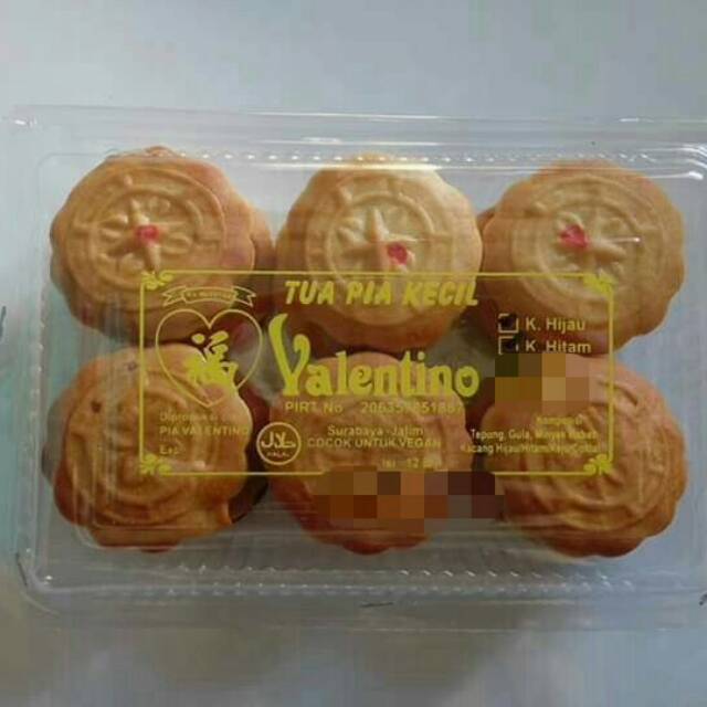 

Kue Pia kecil merk valentino