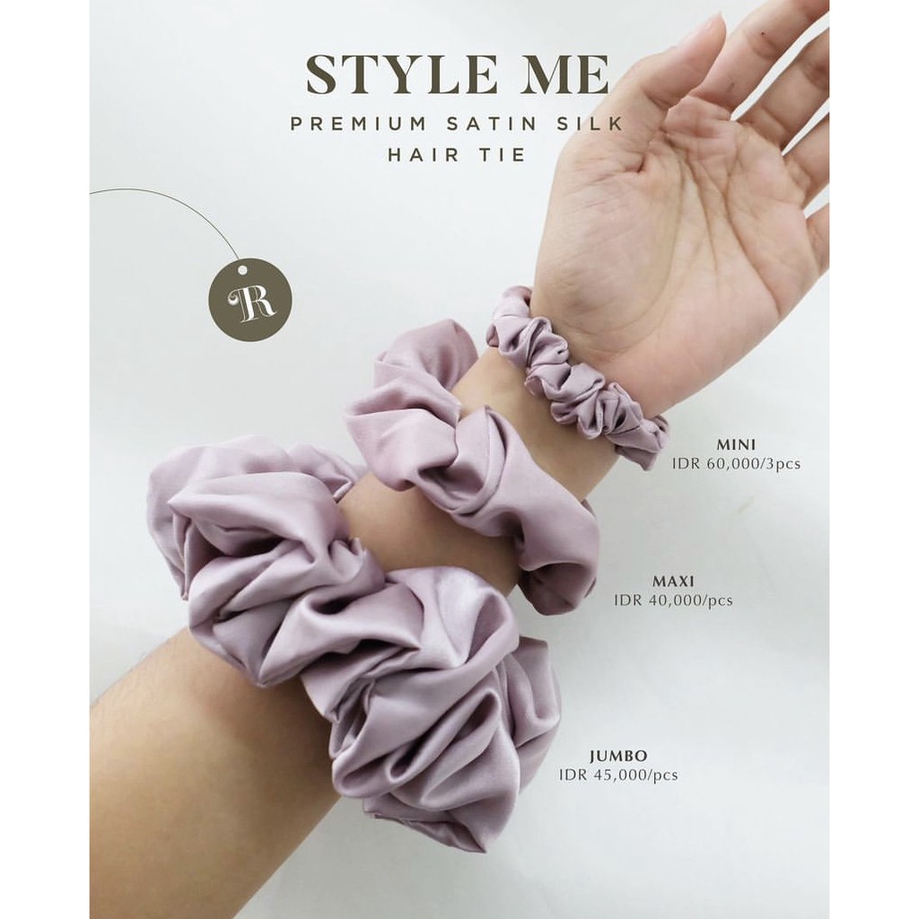 Scrunchies Premium Satin Silk MINI The Rituale | Ikat Rambut Kuncir Hijab Cepol | Anti Rontok Pusing-6