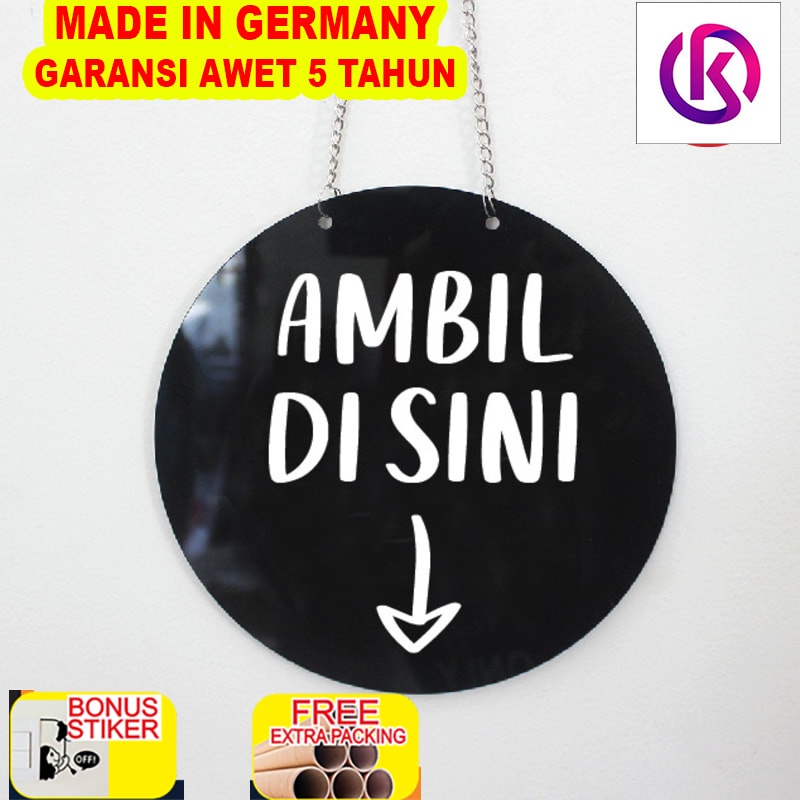 

Grosir Sign Ambil Disini UV Print Acrylic | Sign Toko Sign Board - Hitam