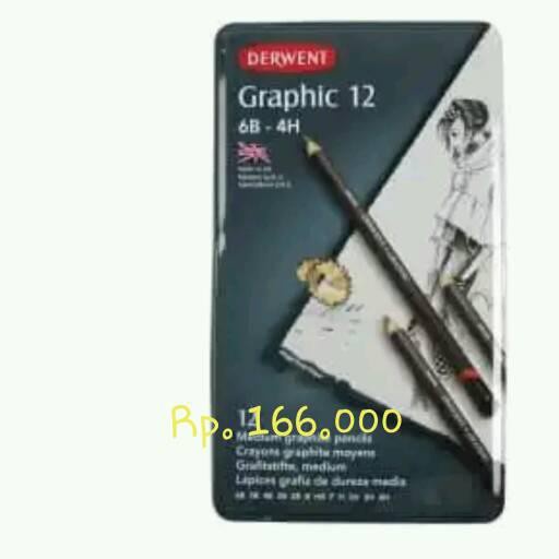 

Derwent Graphic Pencil 12 Pcs Medium 6B - 4 H Murah Meriah Ready
