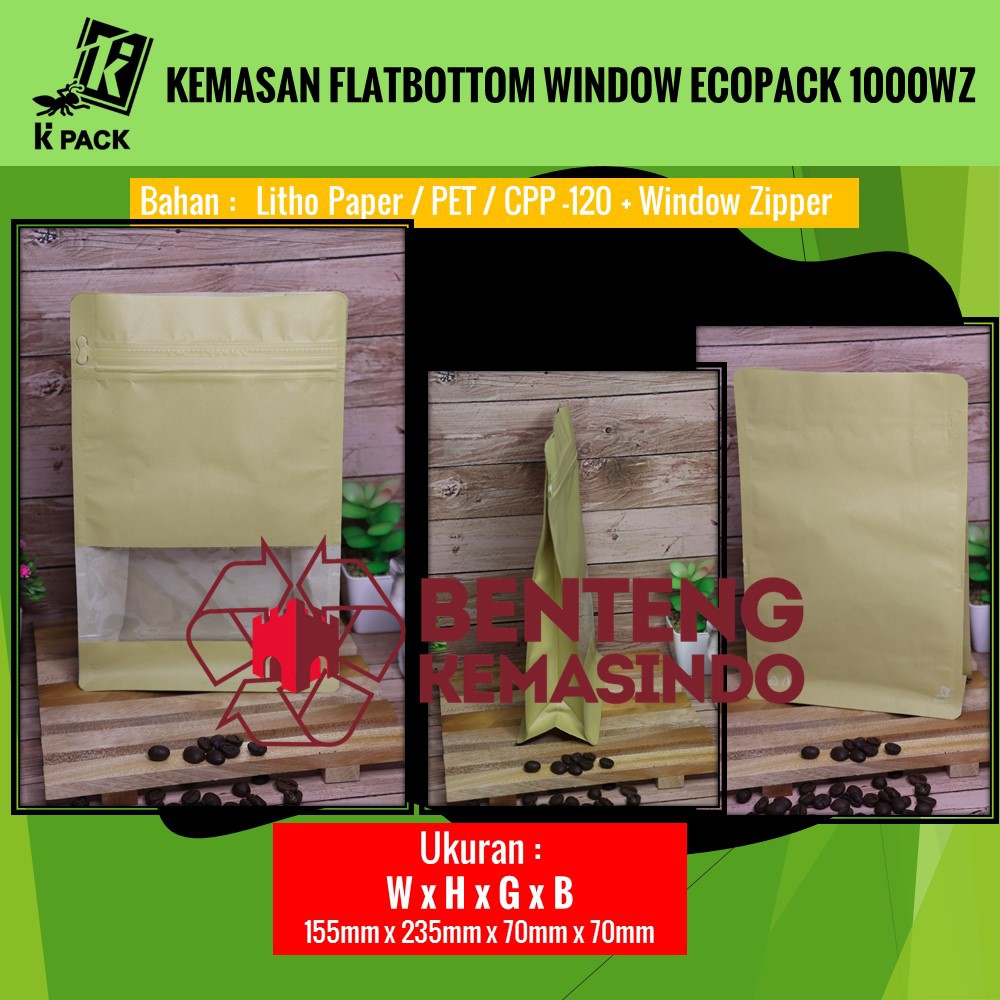 KEMASAN FLATBOTTOM WINDOW ECOPACK 1000WZ