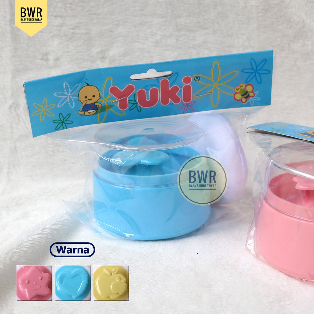 TB YUKI Single / 1, 2 Puf Tempat Bedak Bayi Dua Spons | Bwr