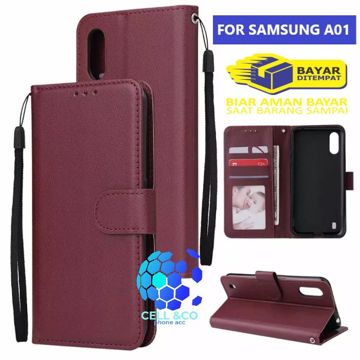 Flip cover SAMSUNG A01 Flip case buka tutup kesing hp casing flip case leather wallet